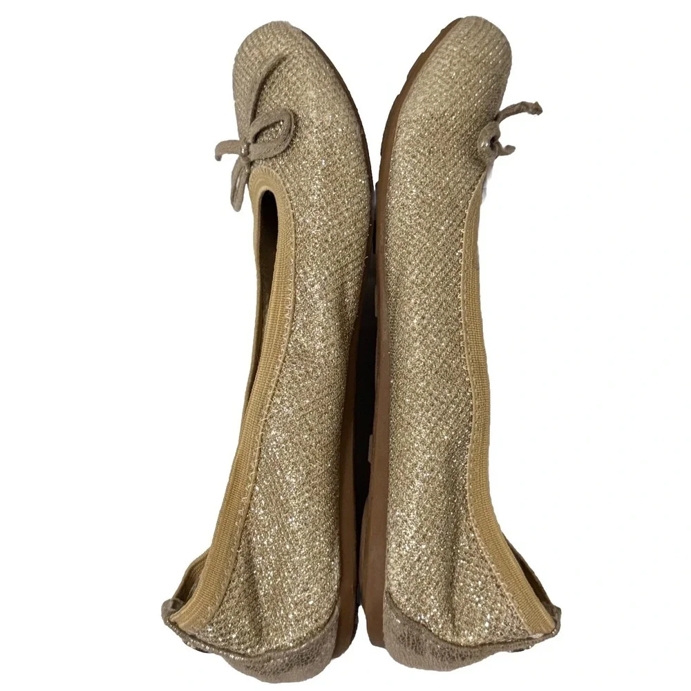 STUART WEITZMAN Gold Metallic Ballet Flat Shoes, Size: 1‎ Girls